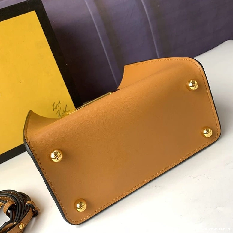 Affordable HOT In Bag Brown Way Leather Fendi Small Calf 0729